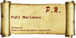 Puhl Marianna névjegykártya